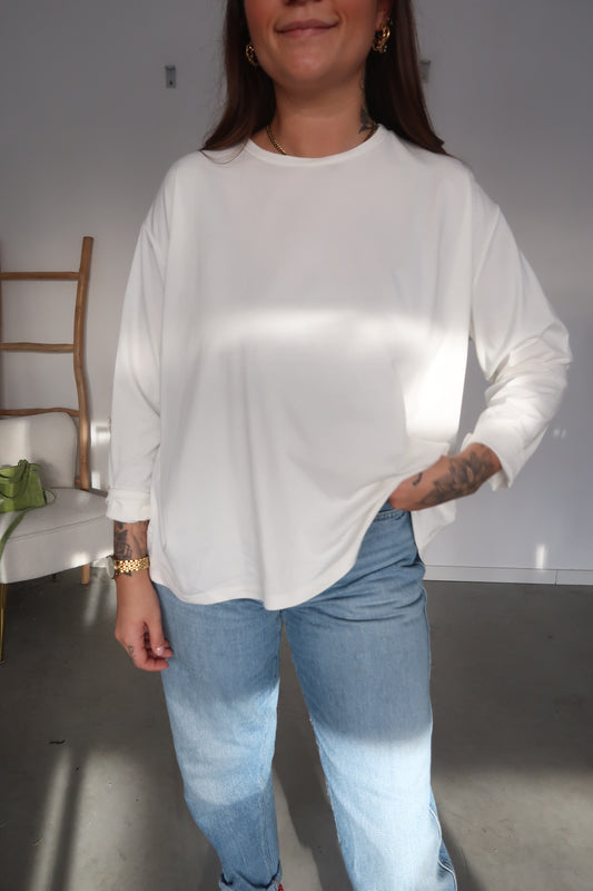 Long sleeve basic t-shirt white