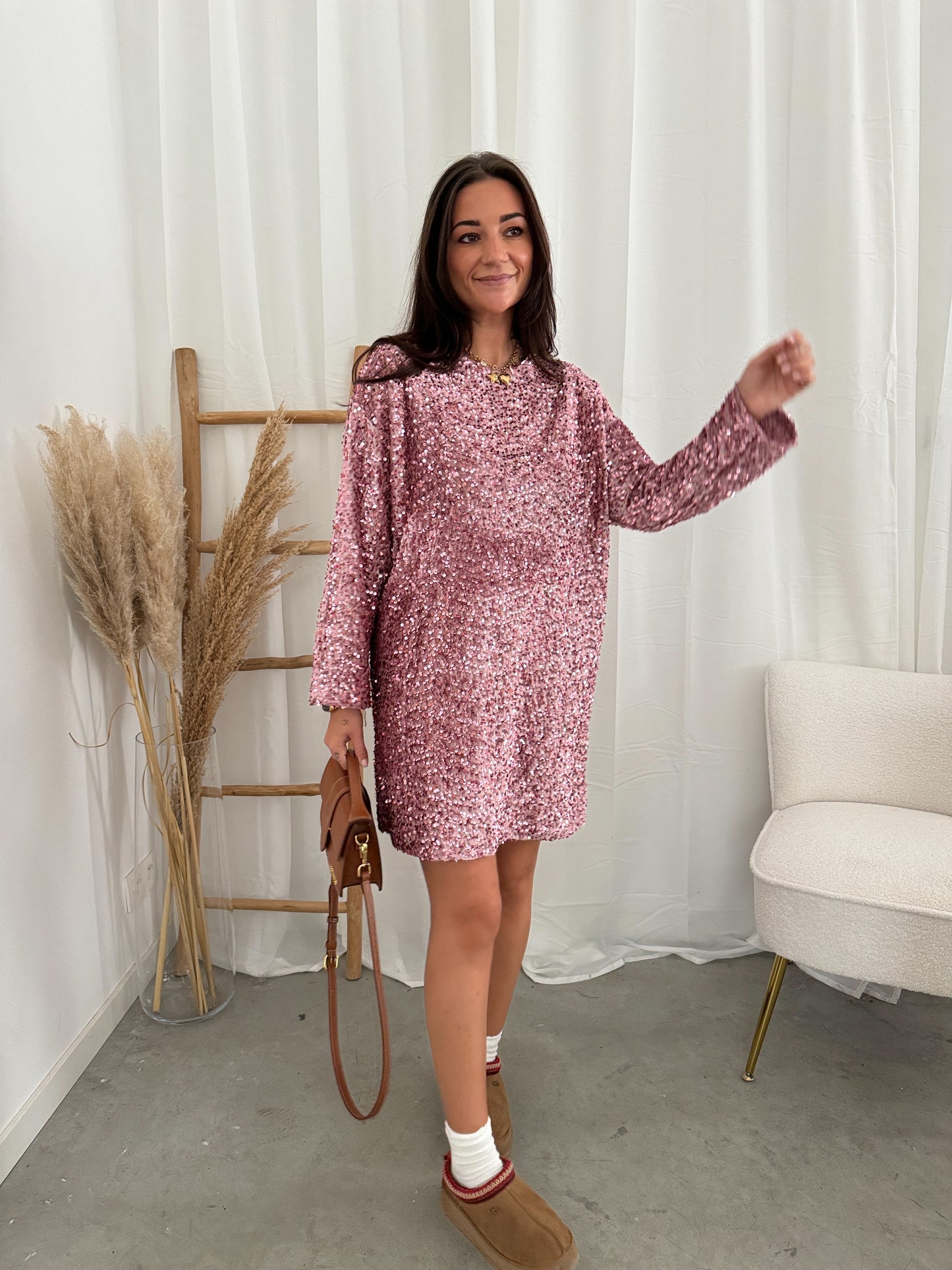 Sequin dress pink