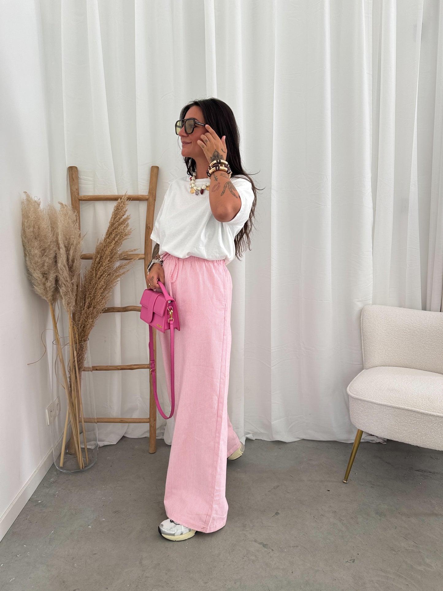 Evie wide pants pink