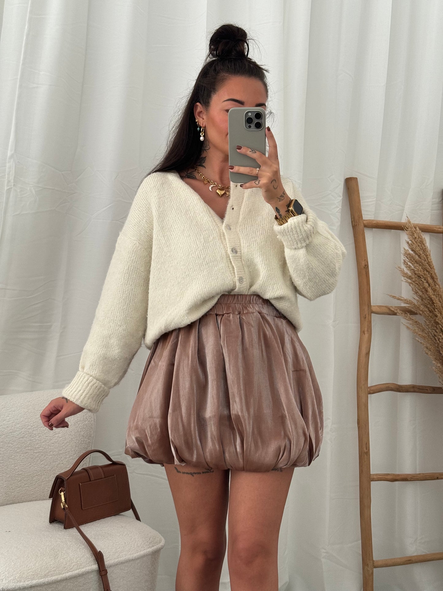 Satin balloon skort