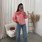Checked bow blouse