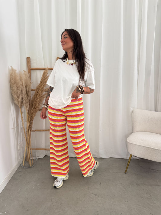 Crochet striped pants
