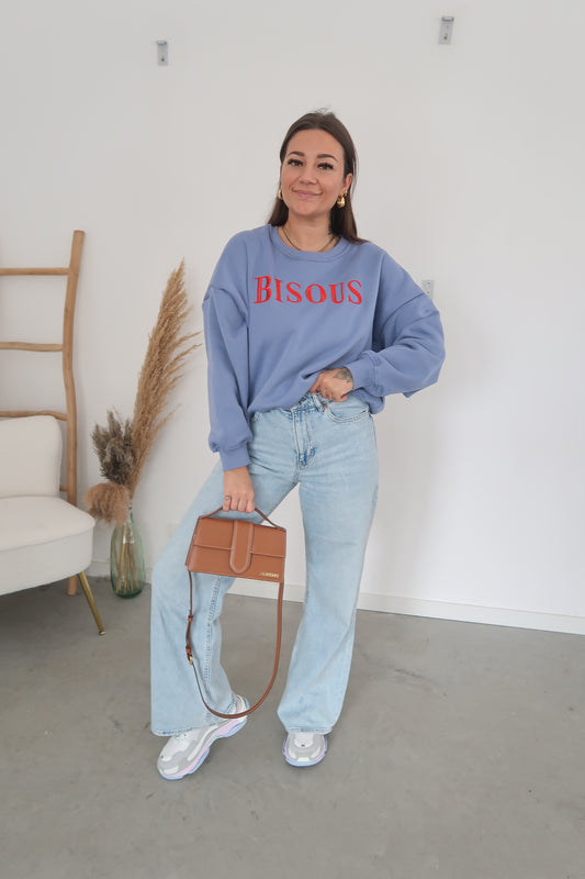 Bisous sweater blue