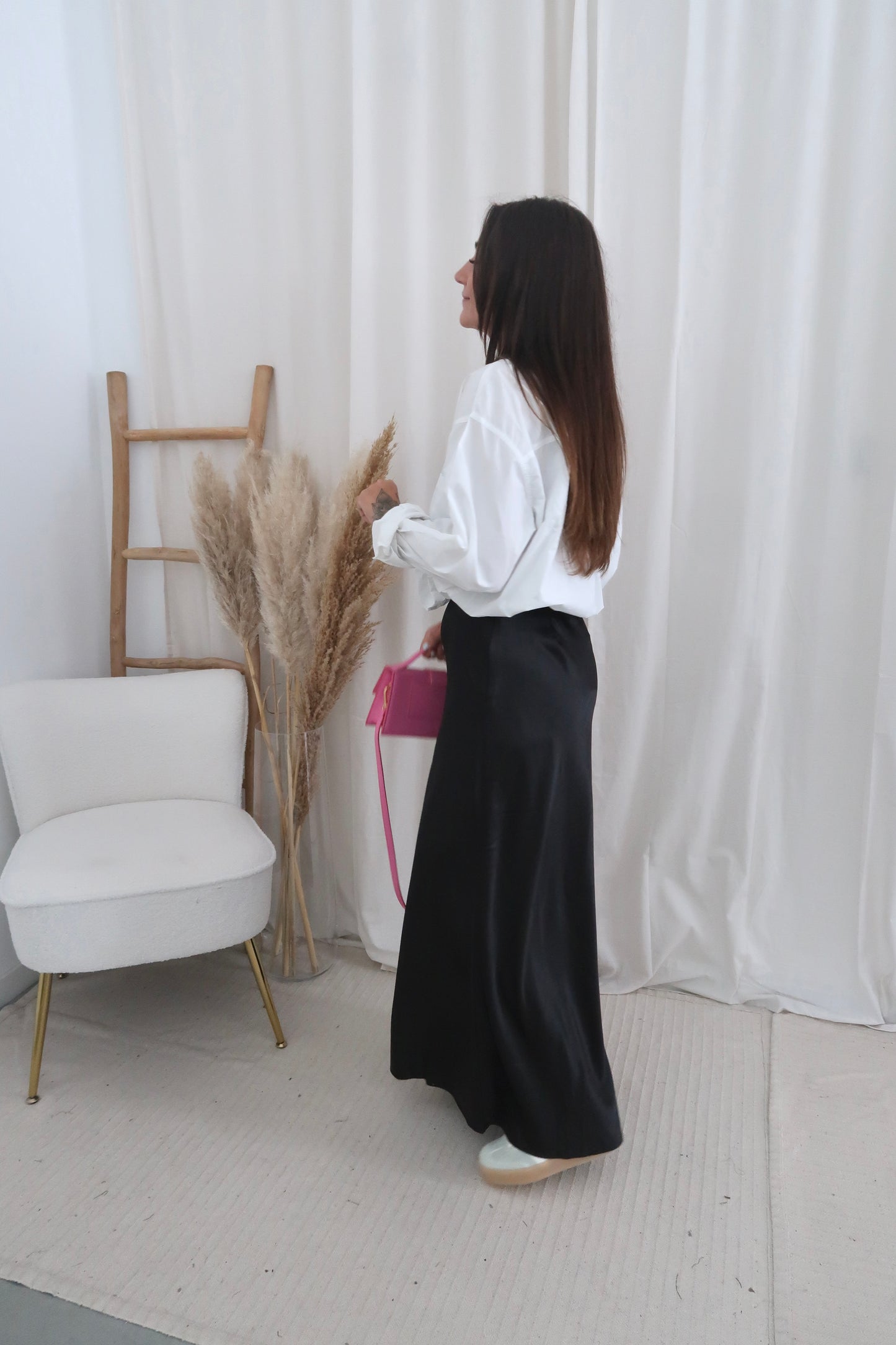 Maxi silk skirt