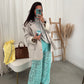 Sporty lace pants turquoise