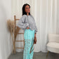 Sporty lace pants turquoise